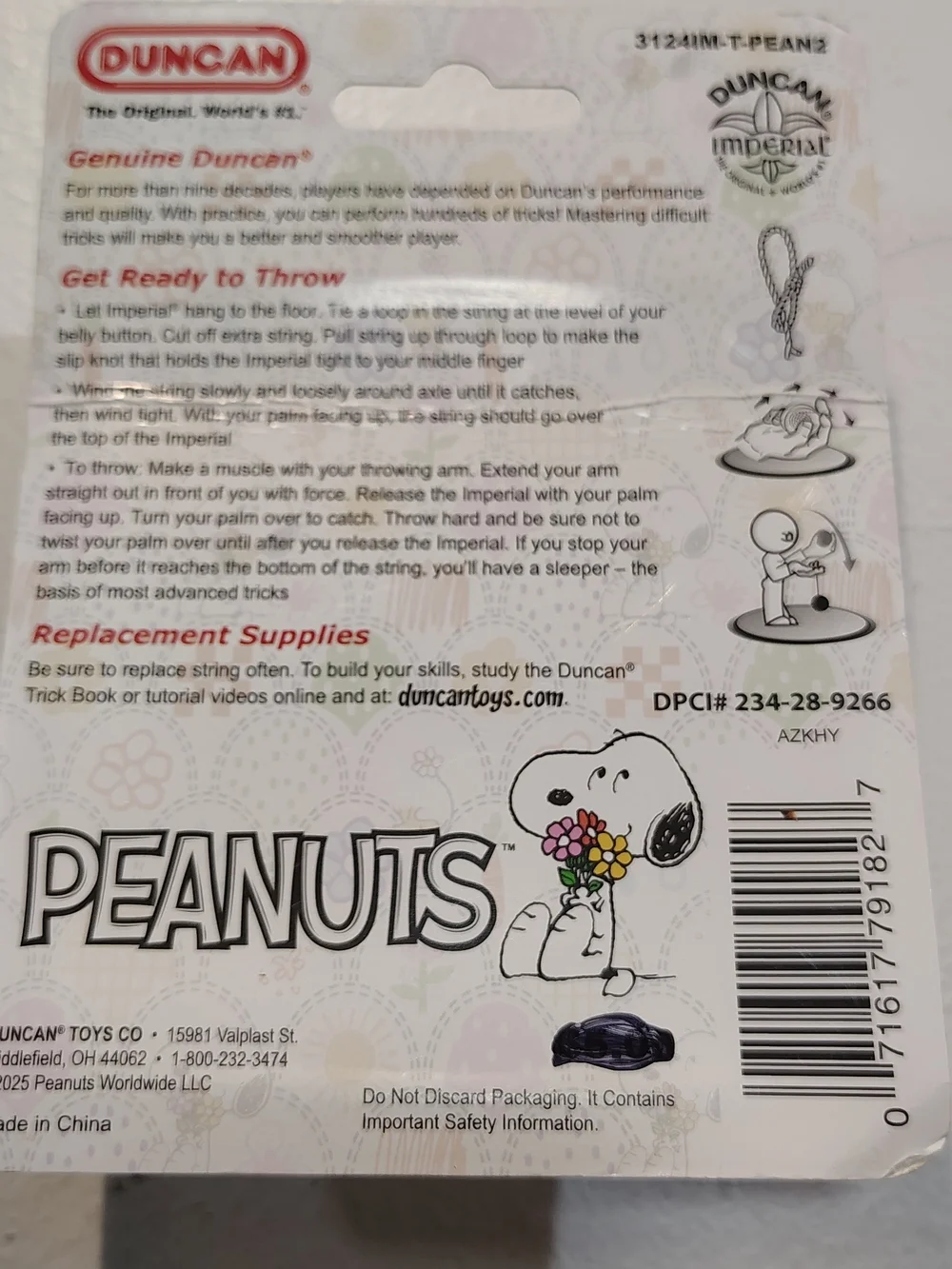 Duncan Peanuts Snoopy Kids Yo-Yo - Purple Floral